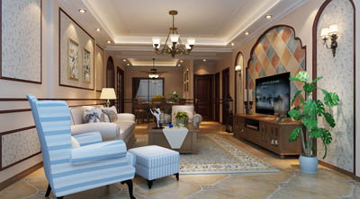南阳三川御锦台美式风格装修设计精美作品