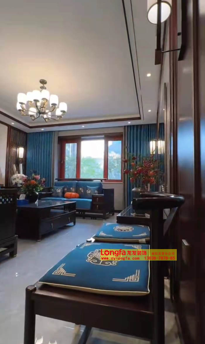 南阳森林半岛小区180平方中式风格装修实景